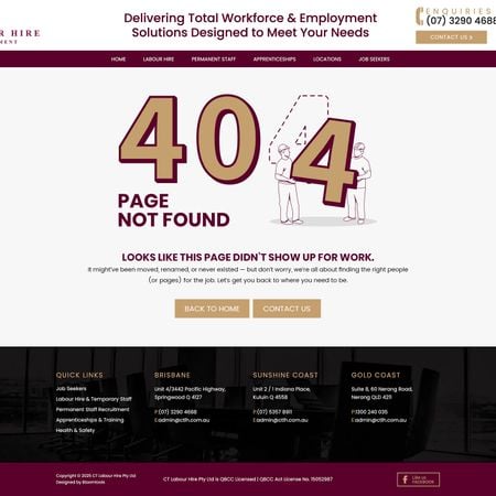 CT Labour Hire 404 Page