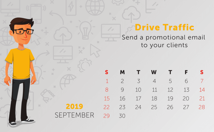 Tip: Drive Traffic - Send a promotional email to your clients