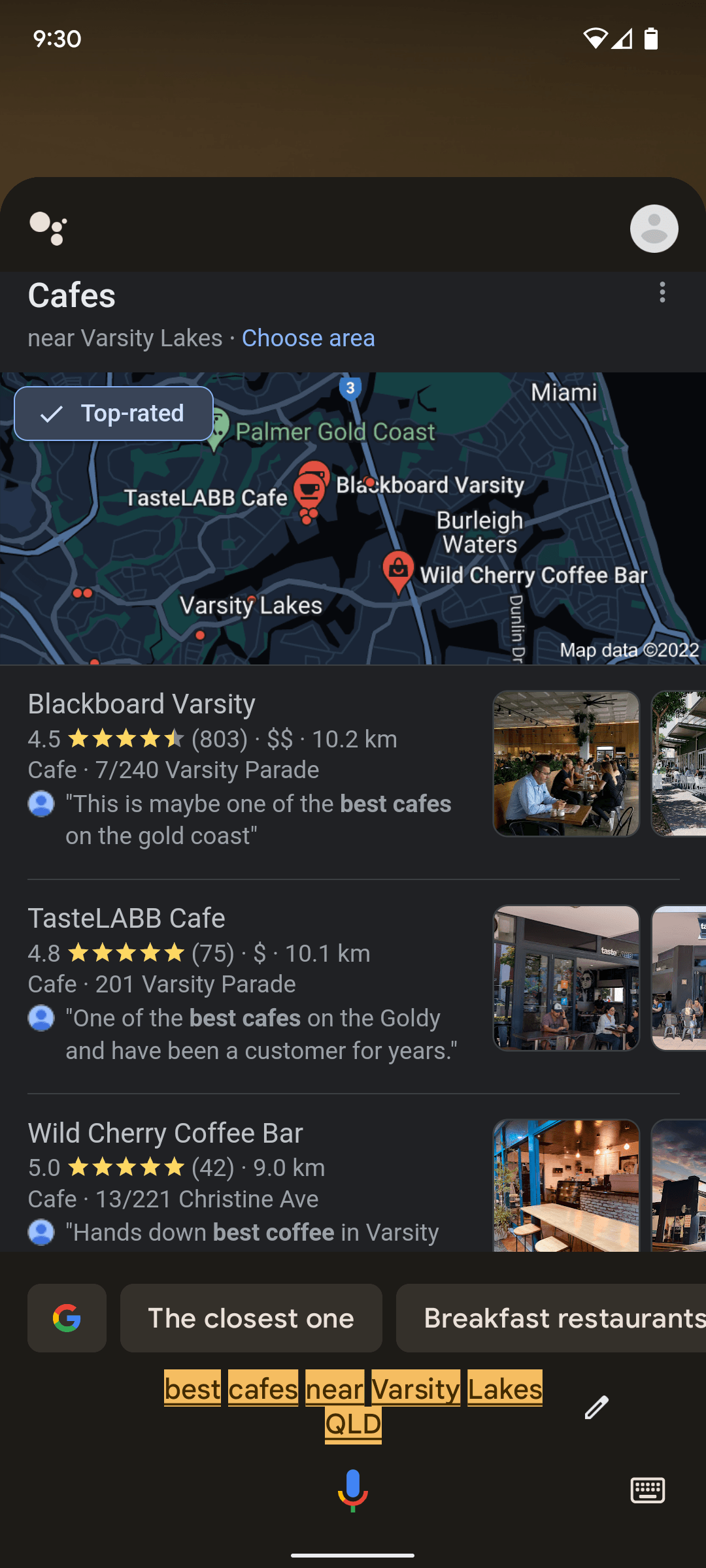 Voice Search Example SEO