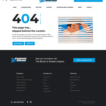 Custom Blind 404 Page