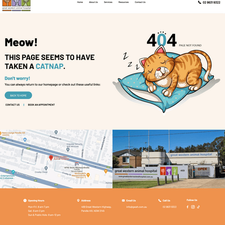 Great Western Animal Hospital 404 Page