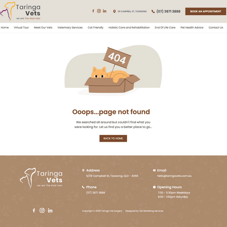 Taringa Vets 404 Page