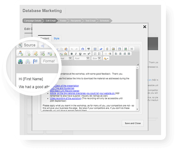 Email Editor | Email Marketing | Database Marketing | DBM | Website Builder